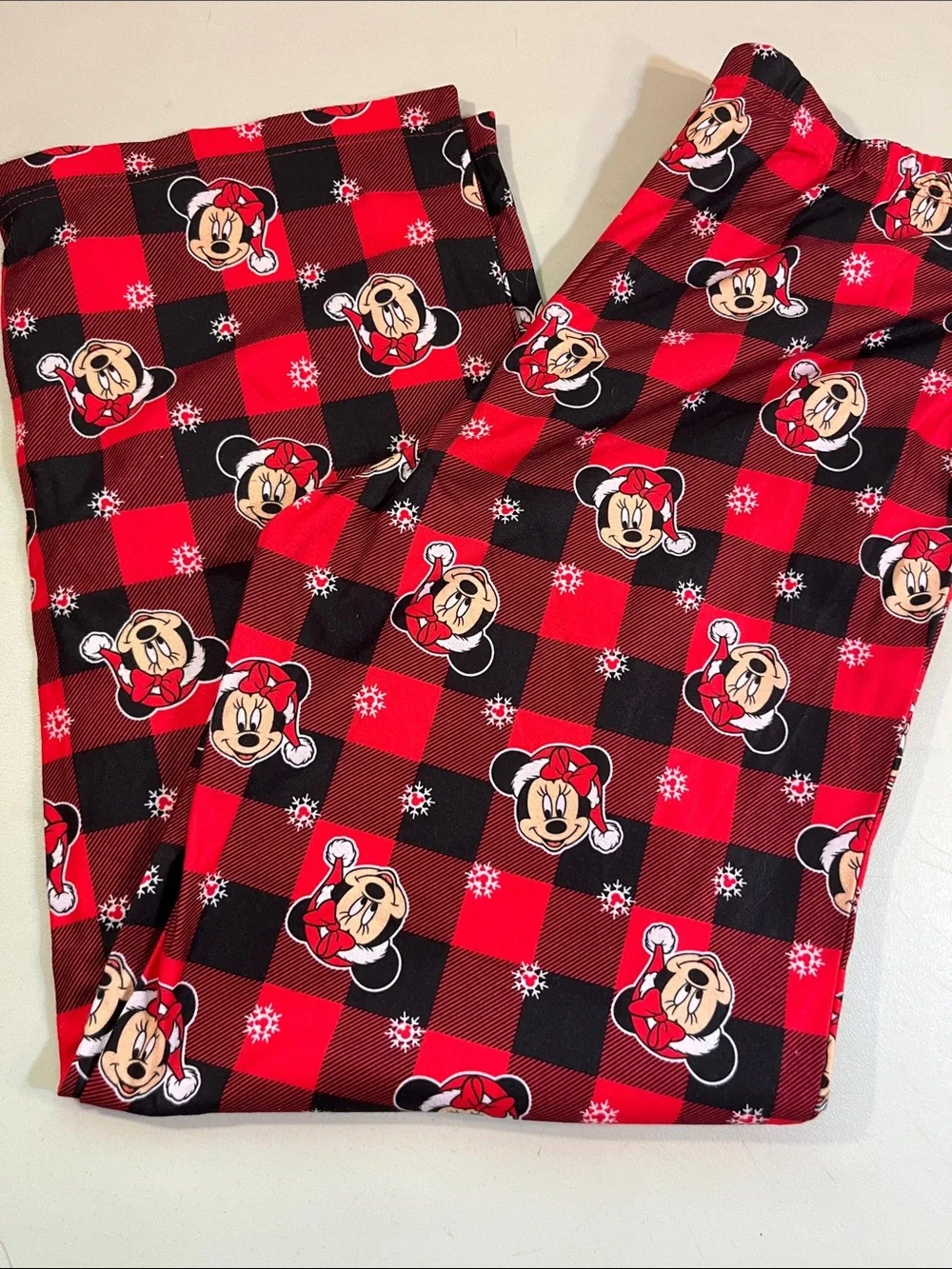 Disney Red and Black Plaid Minnie Mouse Pajama Set - Picture 4 of 5